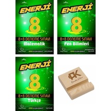 Palme Lgs 8. Sınıf Enerji Matematik Fen Bilimleri Ve Türkçe 8+8 Deneme Sınavı 3lü Set+telefon Standı
