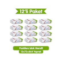 Islak Mendil 864 Yaprak (12x72) Koli - Yumuşak Dokulu %0 Paraben