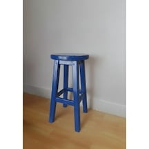 Ahşap Tabure 55 Cm / Arbrestore Mavi