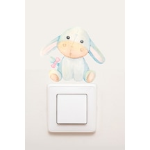 MSticker Sevimli Priz Sticker - Mavi Tavşan