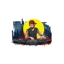 Şehirde Dj Grafiti Art Mdf Tablo