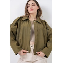 Bigdart Kadın Oversize Kısa Ceket 0732 - Haki