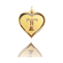 0.25 Gram 14 Ayar T Harfi Kalp Kolye Ucu