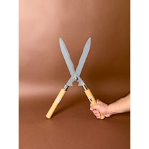 Çit Budama Makası 50 Cm Ahşap Saplı, Dalgalı Bıçaklı
