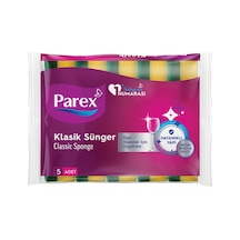 Parex Klasik Yeşil Düz Sünger 5'li Eko Paket - 6 Adet Tarı