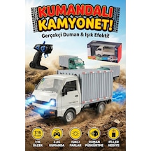 Uzaktan Kumandalı Şarjlı Kamyonet 1:16 Ölçek Buhar Püskürten Işıklı Sesli Oyuncak Araba Çok Renkli
