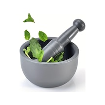 Fochsia 2 Adet Plastik Havan Ve Tokmak Seti - Baharatlar Ilaçlar Için Dayanıklı Kahverengi Mutfak Öğütücü