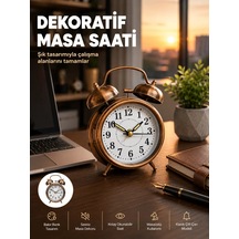 Retro Tarz Bronz Dekoratif Masa Saati Metal Gövde Yüksek Sesli Alarm Çr 57403925