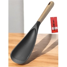 Yenigeldi 1adet Silikon Kaşık 2si 1 Arada Spatula Yapışmaz,siyah