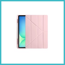 Bezos İpad Pro 13 2024 Kılıf Kalemlikli Hugo Tablet Kılıfı - Rose Gold Dfnbez