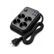 Coverzone Termal Akım Korumalı Uzatma Kablosu 4 Priz 4 Usb 2 Type
