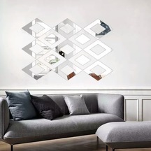 Geometrik Şekilli Dekoratif Ayna Şeffaf