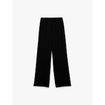 Koton Viskon Kumaş Geniş Paça Pijama Altı Siyah 6wlk40204mk Siyah
