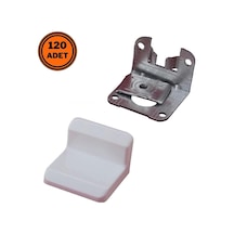 120 Adet Metali Mobilya Dolap Askı Aparatı Elemanı Beyaz 1,2 Mm