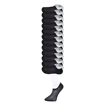 Siyah Erkek Görünmez Çorap 12 Çift Antra Melanj