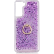 Teknomoda Samsung Uyumlu Galaxy S21 Fe Kilif Sulu Simli Yüzüklü Standli Silikon 531864805