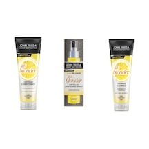 John Frieda Sarı Saçlara Özel Işıltı Veren Saç Bakım Kremi+Şampuan+Sarı Saçlara Özel Renk Açıcı Sprey
