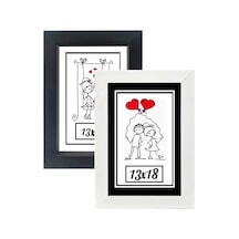 13x18-2'li Fotoğraf Çerçevesi Siyah-beyaz Modern Ofis Sanat Ev Home Dekoratif Çerçeve Özc-02-siyah-beyaz-13x18
