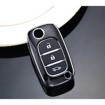 Gma Keys Renault Megane 3 Fluence 3 Buton Siyah Gümüş Renk Nano Oto Anahtar Kumanda Kabı Kılıfı