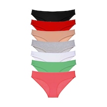 Royaleks 7 adet Süper Eko Set Likralı Kadın Slip Külot Set 3 RYL-EKO7011 Çok Renkli