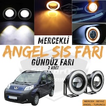 Peugeot Bipper 2008-2022 Uyumlu Üniversal Mercekli Angel Sis Farı Metal Su Geçirmez 76 Mm Tu Halkalı Gündüz Farı Sis Farı 54967456