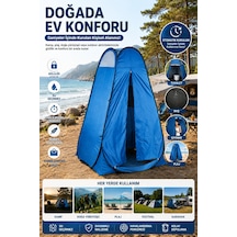 Reyo Bysay Otomatik Kurulum Taşınabilir Kamp Tuvaleti, Tuvalet Çadırı, Dış Mekan Duş Çadırı, Kıyafet Değiştirme Kabini Mavi