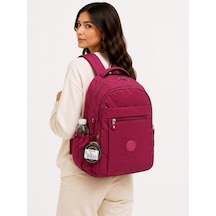 Krinkıl Suya Dayanıklı Kumaş Unisex Bordo Okul Çantası 2300