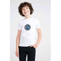 Nasa Scott Baskılı Unisex Çocuk Beyaz T-Shirt
