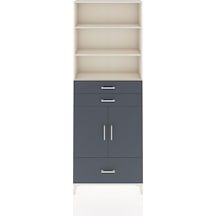 Arges Dolap 5 Raflı 3 Çekmeceli 2 Kapaklı 88x30x243 Aytaşı-antrasit Aytası