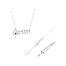 925 Ayar Gümüş Canım Yazılı Kalp Set Gümüş