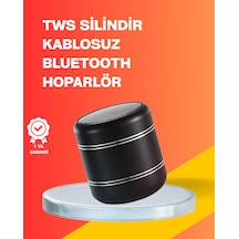 Mini Silindir Kablosuz Hoparlör Güçlü Ses 4w Bas + Tws Senkron Özellik - Lisinya