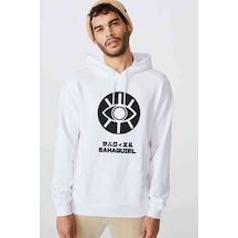 Evangelion Sahaquıel Baskılı Beyaz Erkek Örme Kapşonlu Sweat Evangelion Sahaquıel Baskılı Beyaz Erkek Örme Kapşonlu Sweat