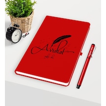 Kişiye Özel Avukat Temalı Kırmızı Defter Kalem Seti - 6