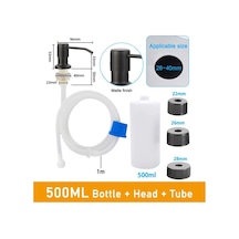 500ml Siyah Set-500/350ml Mutfak Lavabo Sabunluk El Basın Sıvı Sabunluk Şişe Paslanmaz Çelik Bulaşık Sabunu Dispenseri Pompa Kafası