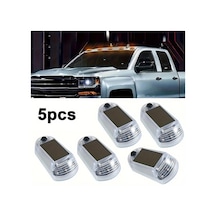 Fochsia Beyaz 5li Led Solar Çatı Fare Işığı Solar Çevre Aydınlatma Şarjlı Lityum Pil Kolay Kurulum