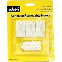 61327 3pc Removable Adhesive Hooks, Black