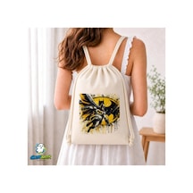 Ghostbastır Design Batman Büzgülü Keten Çanta C024 Bej