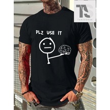 Tarzsokak Kod Trend Homme Erkek Karikatür & Slogan Grafikli Tişört Siyah