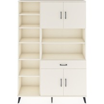 Arges Dolap 10 Raflı Tek Çekmeceli 4 Kapaklı 132x30x195 Aytaşı-aytaşı/aytaşı Aytası/aytası