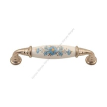 Gürçayhırdavat Gürçay Sude Porselen Kulp Saten Mavi Çiçekli 96Mm (2 Adet)
