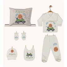 Pia Baby Gl 1901-08 İsme Özel Yastık Zıbın Set Krem