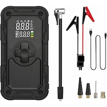 Aem Akü Şoklama Takviye Cihazı + Lastik Şişirme Kompresörü Taşınabilir 4+1 Jump Starter 8000mah