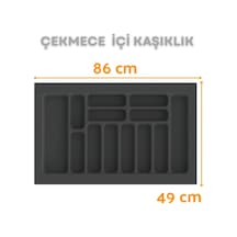 Çekmece İçi Kaşıklık Ve Kepçelik Düzenleyici Antrasit 86x49 Cm 78,5x40 Cm Kadar Kesilebilir Antrasit
