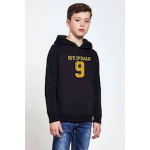 Tshirthane Riverdale 9 Baskılı Unisex Çocuk Kapüşonlu Siyah Sweatshirt (528593105) Siyah
