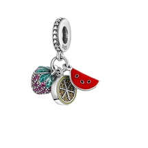 Fubena Çilek , Karpuz Ve Limon Sallantılı Charm Gümüş