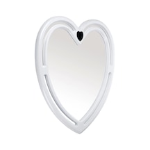 Dekoratif Kalp Plastik Tek Ayna Beyaz