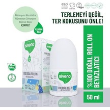 Siveno %100 Doğal Roll On Beyazlatıcı Etkili Deodorant Ter Kokusu Önleyici Bitkisel Lekesiz Vegan 50 Ml