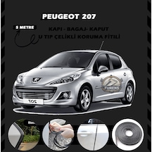 Peugeot 207 Oto Araç Kapı Koruma Fitili 5metre Parlak Siyah Renk