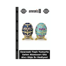 Swaroski Taşlı Yumurta Salon Aksesuarı Göz Alıcı Obje Ev Hediyesi