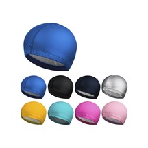 Gümüş Su Geçirmez Pu Yüzme Kap Kulak Kapağını Koruyun Spor Dalış Şapkası Ekstra Büyük Erkek Kadın Gümüş